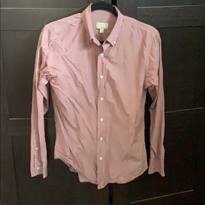 Club Monaco Red tiny plaid XS slim dress shirt
